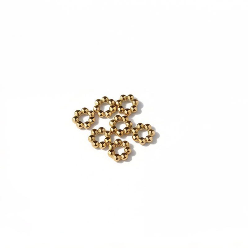 18K Gold PVD Plated Stainless Steel Faceted Spacer Beads