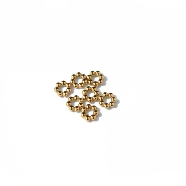 18K Gold PVD Plated Stainless Steel Faceted Spacer Beads