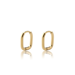 18K Gold PVD Plated Stainless Steel Square Huggie Hoop Earrings