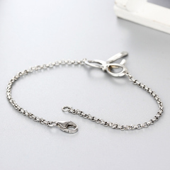925 Sterling Silver Rolo Chain Big Bow Bracelets