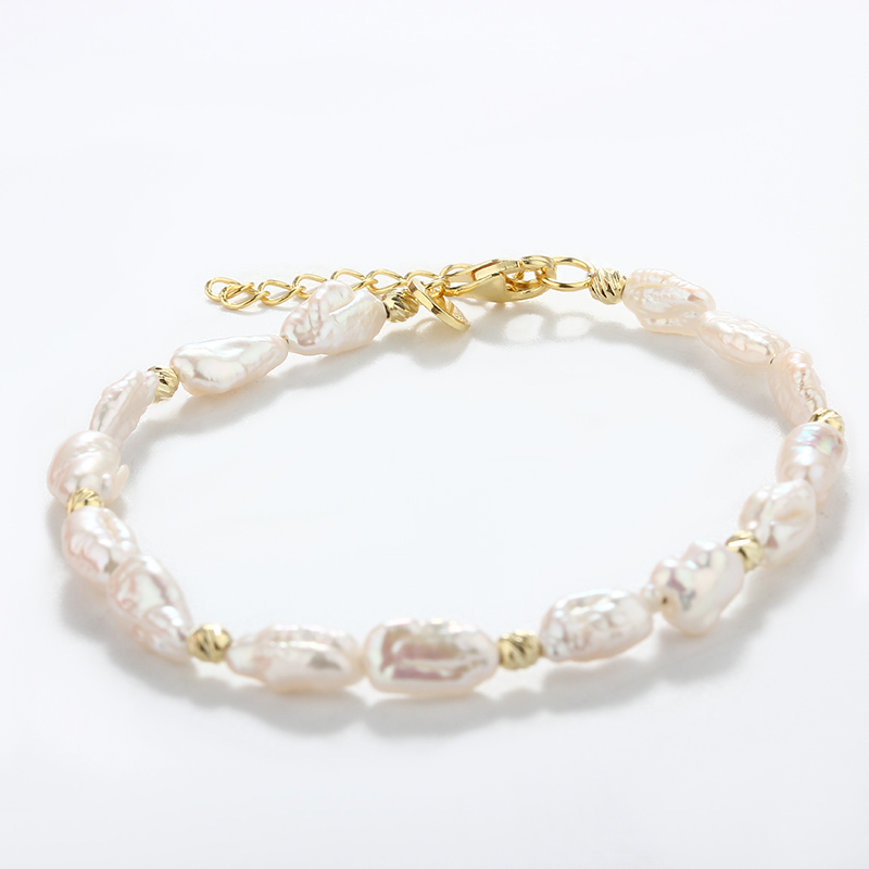 925 Sterling Silver Baroque Pearl  Bracelet