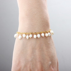 925 Sterling Silver Baroque Pearl Bracelet