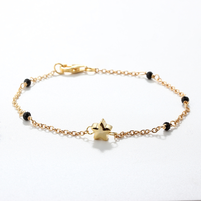 925 Sterling Silver Star Bead Bracelet