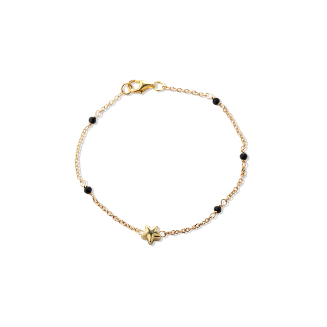 925 Sterling Silver Star Bead Bracelet
