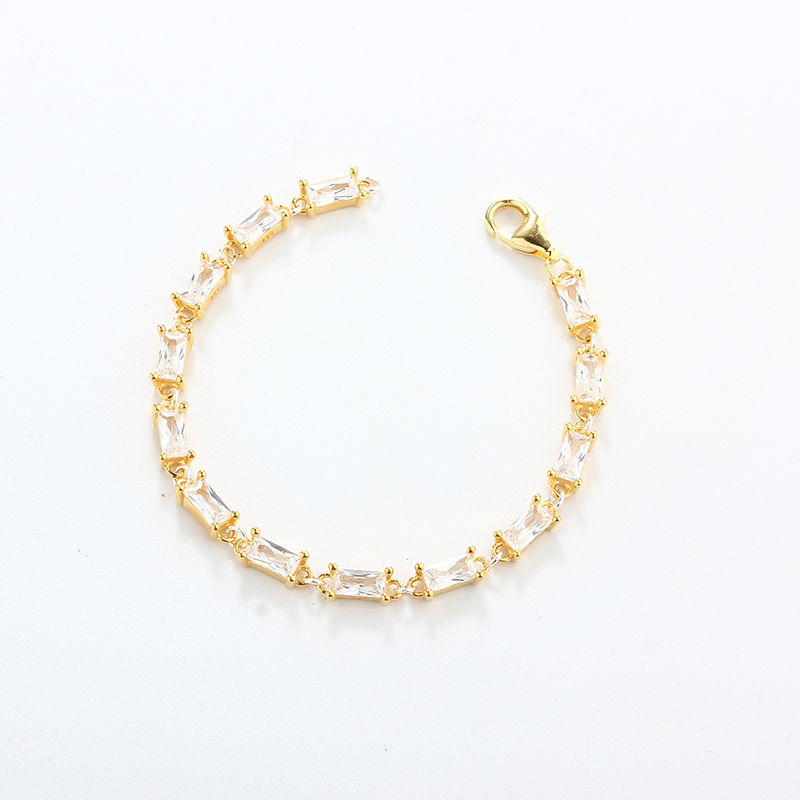 925 Sterling Silver Square CZ Bracelet