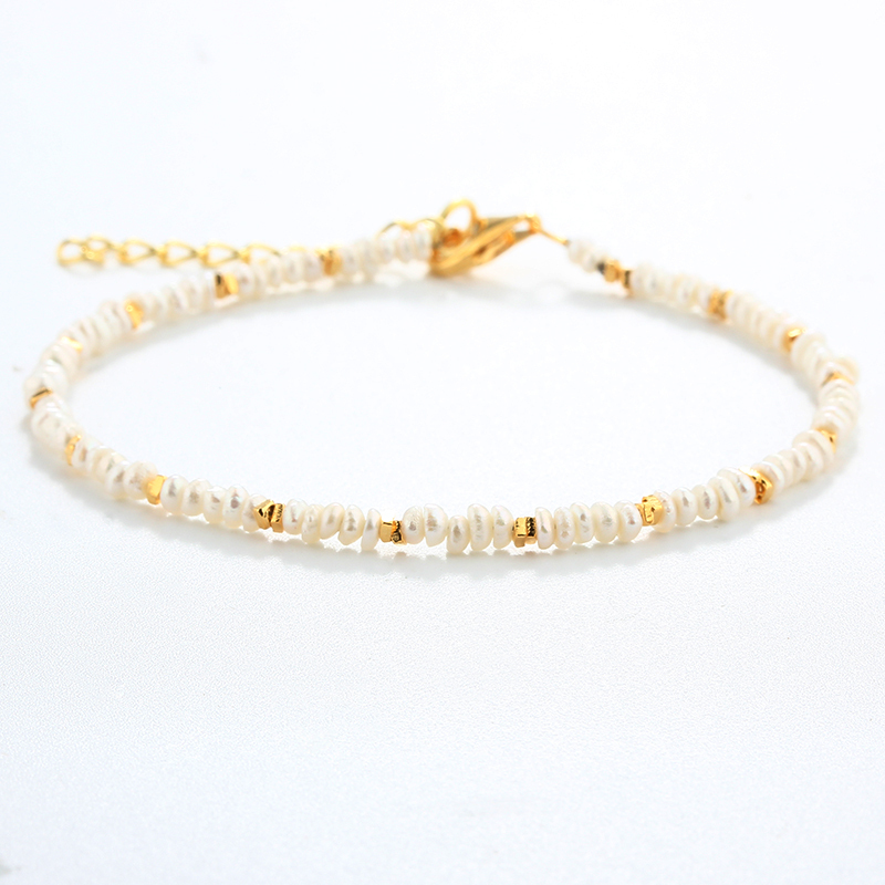 925 Sterling Silver Mini Round Pearl Bracelet
