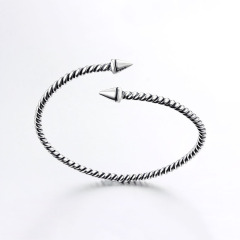 925 Sterling Silver Minimalist Screw Cuff Bracelet Bangles