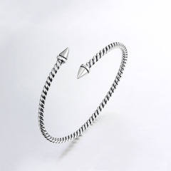 925 Sterling Silver Minimalist Screw Cuff Bracelet Bangles