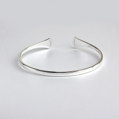 925 Sterling Silver CZ Open Bangles