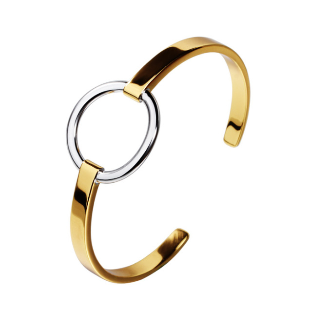 925 Sterling Silver Minimalist Round Ring Open Bangle