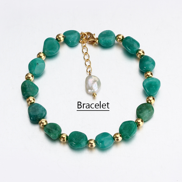 925 Sterling Silver Tianhe Stone And Baroque Pearl Bracelet