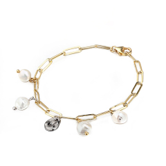 925 Sterling Silver Baroque Pearl Unique Design Bracelet