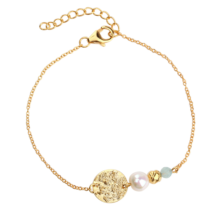 925 Sterling Silver Pearl CZ Gemstone Bracelets For Women Jewelry