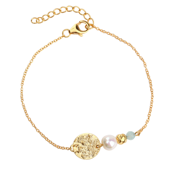 925 Sterling Silver Pearl CZ Gemstone Bracelets For Women Jewelry