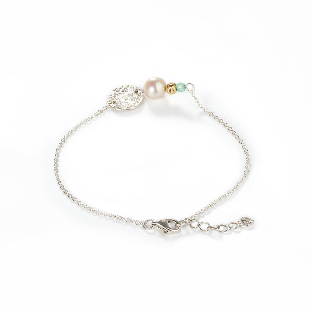 925 Sterling Silver Pearl CZ Gemstone Bracelets For Women Jewelry