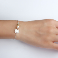 925 Sterling Silver Pearl CZ Gemstone Bracelets For Women Jewelry
