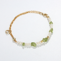 925 Sterling Silver Green Olivine Bracelet Gift For Girl