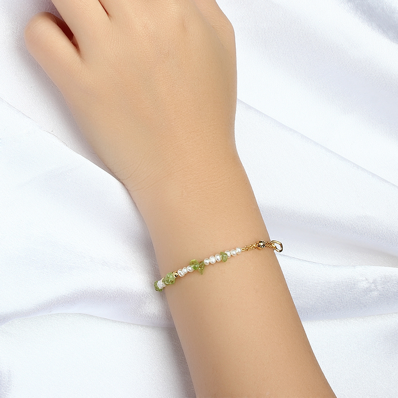 925 Sterling Silver Green Olivine Bracelet Gift For Girl