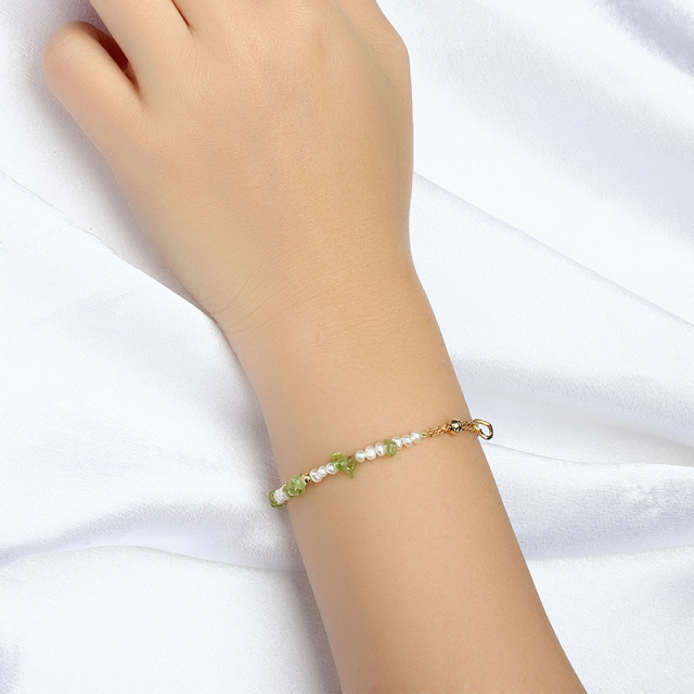 925 Sterling Silver Green Olivine Bracelet Gift For Girl