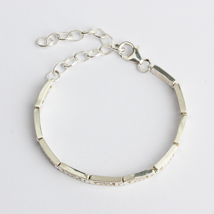 925 Sterling Silver Hollowed Pattern Bracelet For Women