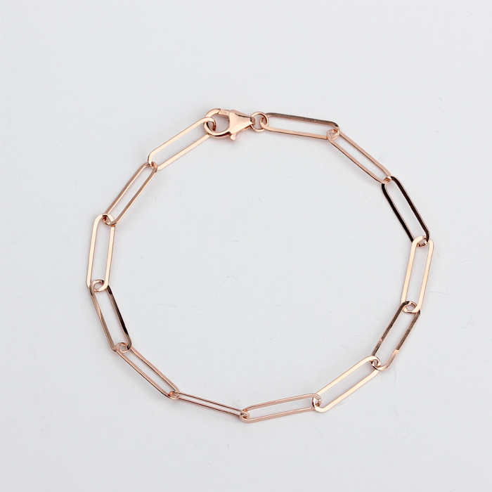 925 Sterling Silver Long-Link Cable Chain Bracelet
