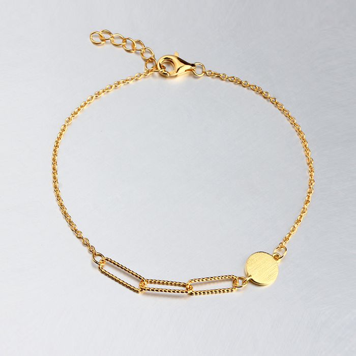 925 Sterling Silver Long Link Chain Bracelet For Women