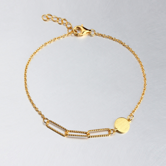 925 Sterling Silver Long Link Chain Bracelet For Women