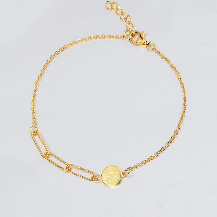 925 Sterling Silver Long Link Chain Bracelet For Women