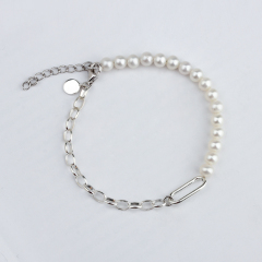 925 Sterling Silver New Design Handmade Fresh Water Pearl Bracelet