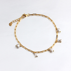 925 Sterling Silver Fashion Charm Long Link Chain Bracelet