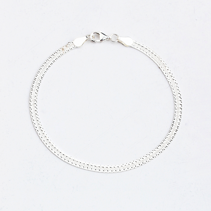 925 Sterling Silver Flat Chain Bracelet