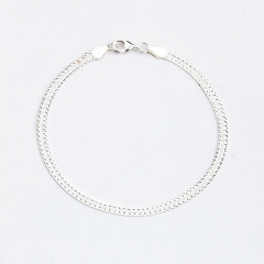 925 Sterling Silver Flat Chain Bracelet