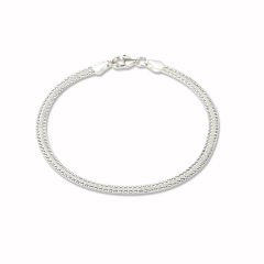 925 Sterling Silver Flat Chain Bracelet