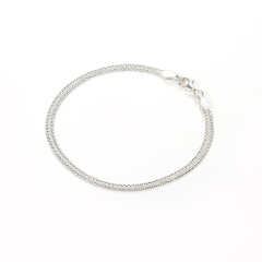 925 Sterling Silver Flat Chain Bracelet
