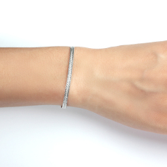 925 Sterling Silver Flat Chain Bracelet