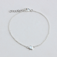 925 Sterling Silver Cable Chain Star Bracelet