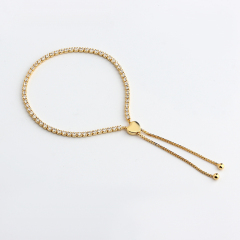 925 Sterling Silver Slider Tennis Chain Bracelet
