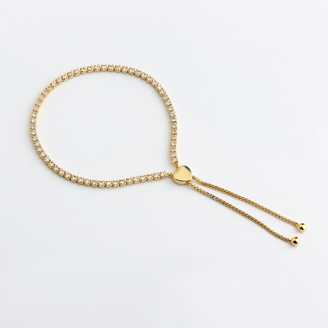 925 Sterling Silver Slider Tennis Chain Bracelet