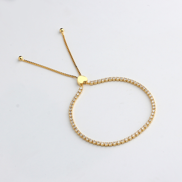 925 Sterling Silver Slider Tennis Chain Bracelet