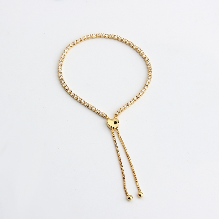 925 Sterling Silver Slider Tennis Chain Bracelet