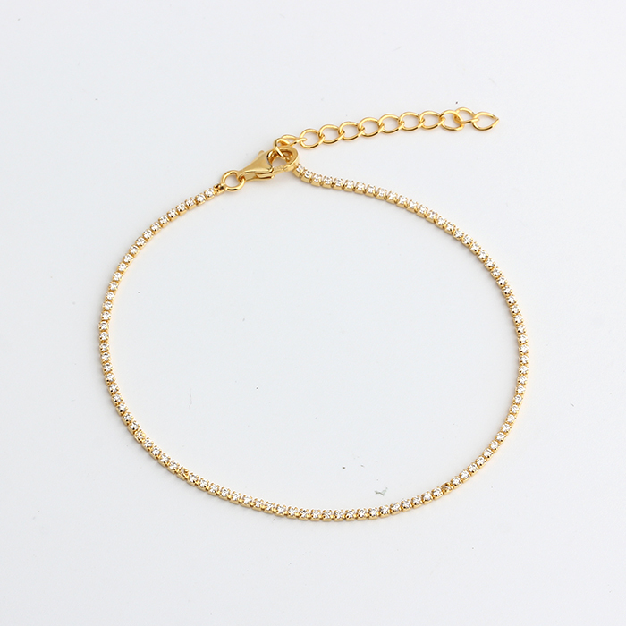 925 Sterling Silver Slider Tennis Chain Bracelet