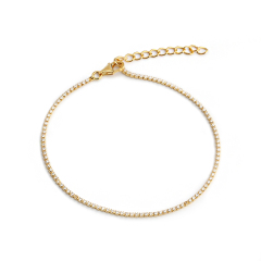 925 Sterling Silver Tiny Classic Tennis Chain Bracelet