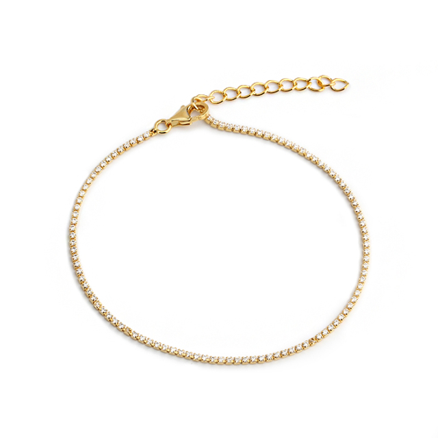 925 Sterling Silver Tiny Classic Tennis Chain Bracelet
