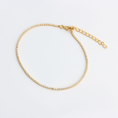925 Sterling Silver Tiny Classic Tennis Chain Bracelet