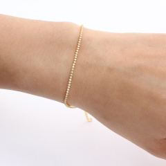 925 Sterling Silver Tiny Classic Tennis Chain Bracelet