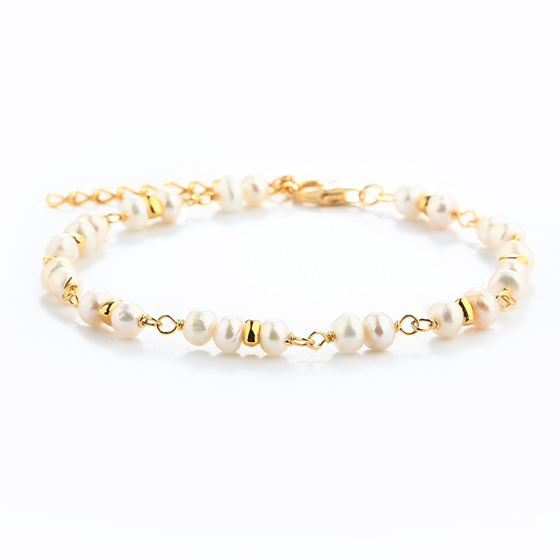 925 Sterling Silver Pink Pearl Bracelet