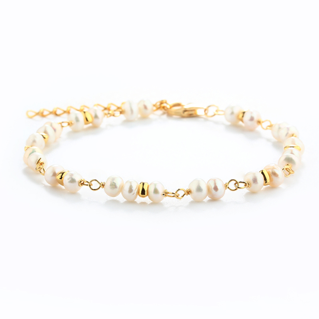 925 Sterling Silver Pink Pearl Bracelet