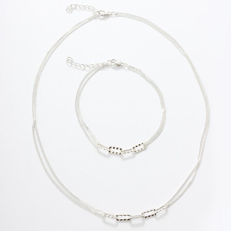 Two Tones Color 925 Sterling Silver Necklace