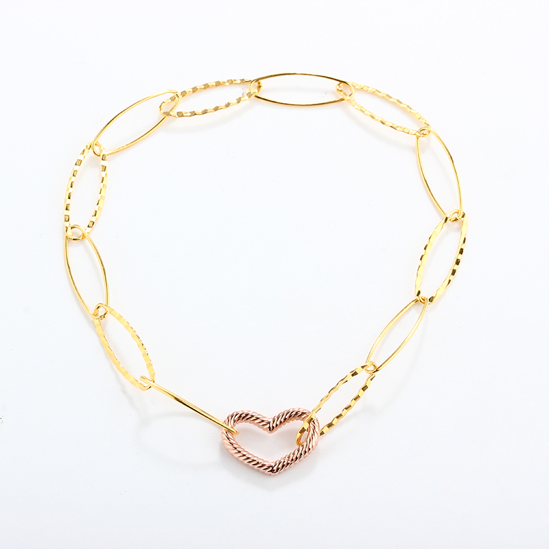 925 Sterling Silver Unusual Heart Clasp Fancy Chain Necklace