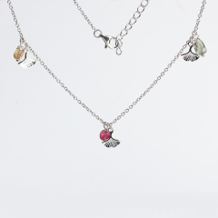925 Sterling Silver Tourmaline Gemstone Tail Charn Necklace
